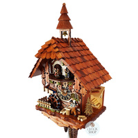 Wood Chopper & Water Wheel 1 Day Mechanical Chalet Cuckoo Clock With Dancers 43cm By HÖNES image