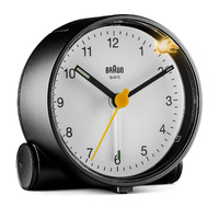 7cm Black Analogue Alarm Clock With White Dial By BRAUN image
