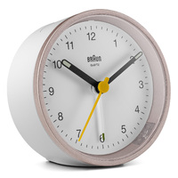 7.5cm Pink & White Analogue Alarm Clock By BRAUN image