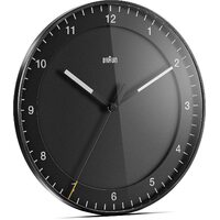 30cm Black Silent Modern Wall Clock By BRAUN image