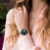 Rose Gold Tahiti Collection Forrest Green Leopard Dial By SARA MILLER image