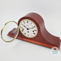 21cm Mahogany Mechanical Tambour Mantel Clock With Westminster Chime By AMS  image