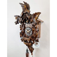 Fox & Grapes Battery Carved Cuckoo Clock 38cm By ENGSTLER image