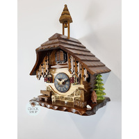 Dog & Deer with Bench Battery Chalet Table Cuckoo Clock 22cm By ENGSTLER image
