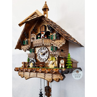 Walker & Waterwheel Battery Chalet Cuckoo Clock With Dancers 42cm By ENGSTLER image