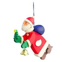 9cm Santa With Tree Hanging Decoration By Graupner image