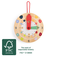Wooden Time Teaching Clock 18cm image