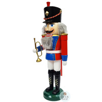 39cm Red & Blue Trumpeter Nutcracker By Seiffener image