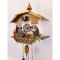 Beer Drinker & Maid Battery Chalet Cuckoo Clock 30cm By TRENKLE image