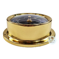 12.5cm Polished Brass Quartz Tide Clock With Black Dial By FISCHER image