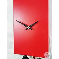 Red Bird House 8 Day Mechanical Modern Cuckoo Clock 41cm By ROMBA image
