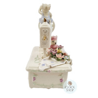 Porcelain Sewing Machine Music Box With Mice (Rodgers- My Favourite Things) image