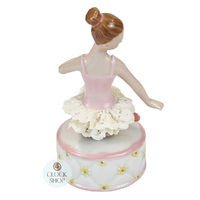 Sitting Ballerina Figurine Porcelain Music Box (Tchaikovsky- Swan Lake) image