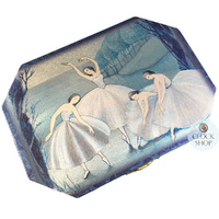 Blue Ballerina Musical Jewellery Chest With Dancing Ballerinas (Tchaikovsky- Swan Lake) image