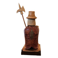 23cm Hand Carved Night Watchman German Incense Burner By Master Carver image