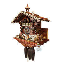 Heidi House & Water Wheel 8 Day Mechanical Chalet Cuckoo Clock With Dancers 44cm By HÖNES image