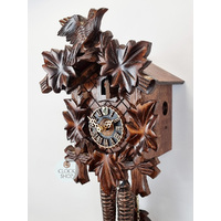 5 Leaf & Bird 1 Day Mechanical Carved Cuckoo Clock 20cm By HÖNES image