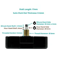 Euroshaft Sweep Clock Movement (17mm Shaft) image
