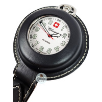48mm Stainless Steel Workers Pocket Watch With Black Leather Pouch By CLASSIQUE image