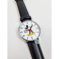36mm Disney Icon Original Mickey Mouse Unisex Watch With Black Leather Band image