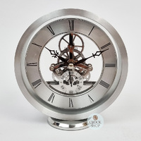 14cm Millendon Silver Battery Skeleton Table Clock By ACCTIM image