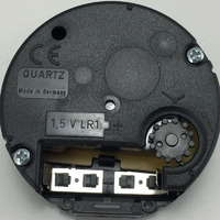 German Round Anniversary/Carriage Clock Quartz Movement (9.9mm Shaft- Suits Dials 0-4mm Thick) image