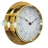 20cm Polished Brass Nautical Quartz Clock By FISCHER image