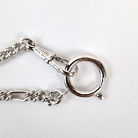 Rhodium Plated Figaro Pocket Watch Chain 25cm By CLASSIQUE image