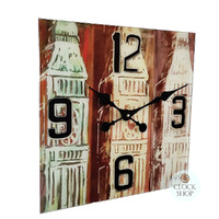 40cm Clock Tower Square Glass Wall Clock By AMS image