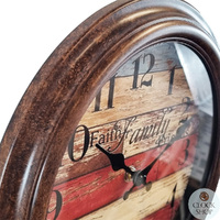 28cm Brown & Multi Coloured Round Wall Clock By AMS image