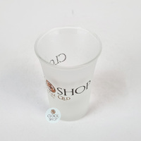 Frosted Shot Glass With Clock Shop Logo image