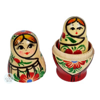 Kirov Russian Dolls- White Scarf & Red Dress 7cm (Set Of 3) image