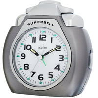 17cm Superbell Silver XL Super Loud Bell Analogue Alarm Clock By ACCTIM image