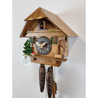 House with Water Trough 1 Day Mechanical Chalet Cuckoo Clock 16cm By ENGSTLER image