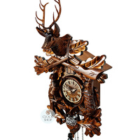 Before The Hunt Battery Carved Cuckoo Clock 50cm By ENGSTLER image