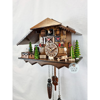 Farmer With Tractor Battery Chalet Cuckoo Clock 25cm By ENGSTLER image