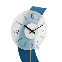 70cm Blue Wave Modern Wall Clock With Pendulum By HERMLE image