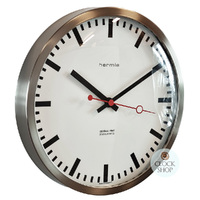 30cm Brushed Stainless Modern Wall Clock By HERMLE image