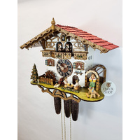 Bavarian Beer Drinkers 8 Day Mechanical Chalet Cuckoo Clock With Dancers 38cm By HÖNES image