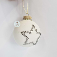 8cm Glass Bauble Hanging Decoration- Assorted Designs image