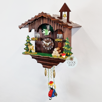 Forest Cabin Battery Chalet Kuckulino With Swinging Doll 19cm By TRENKLE image