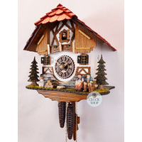 Grandma & Grandpa 1 Day Mechanical Chalet Cuckoo Clock 27cm By TRENKLE image