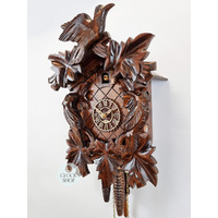5 Leaf & Bird 1 Day Mechanical Carved Cuckoo Clock 35cm By TRENKLE image