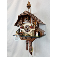 Dog & Bell Tower 1 Day Mechanical Chalet Cuckoo Clock 24cm By TRENKLE image