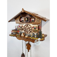 Band Players & Dancers Battery Chalet Cuckoo Clock 27cm By TRENKLE image