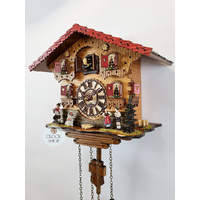 Accordion Player & Couple Battery Chalet Cuckoo Clock 25cm By TRENKLE image