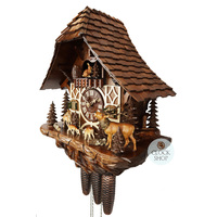 Grazing Deer 8 Day Mechanical Chalet Cuckoo Clock 47cm By SCHWER image