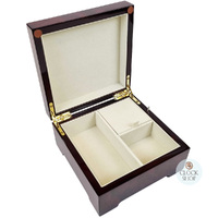 Wooden Musical Jewellery Box With Arabesque Inlay- Small (Beethoven- Fur Elise) image