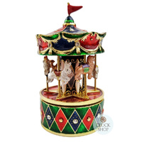 Multi-Coloured Carousel Enamel Music Box image