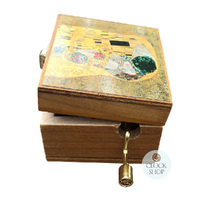 Wooden Hand Crank Music Box- The Kiss By Klimt (Vivaldi- Spring) image